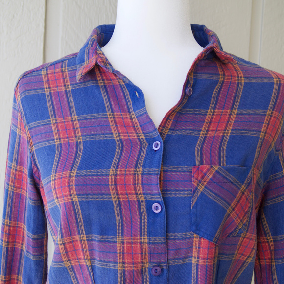New TOPSHOP Casual Plaid Shirt - Cropped Tie Front - Picture 3 of 8